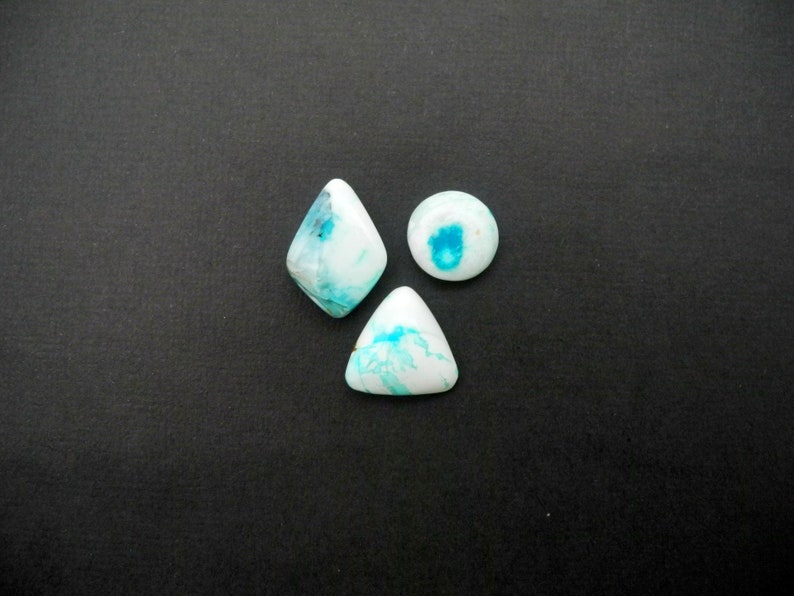 3 pcs Natural Indonesian Fossil Wood Opal Cabochons Blue opal Pendant Gift.Gemstone.Healing.Reiki.Meditation.Tool.Craft. Jewelry making
