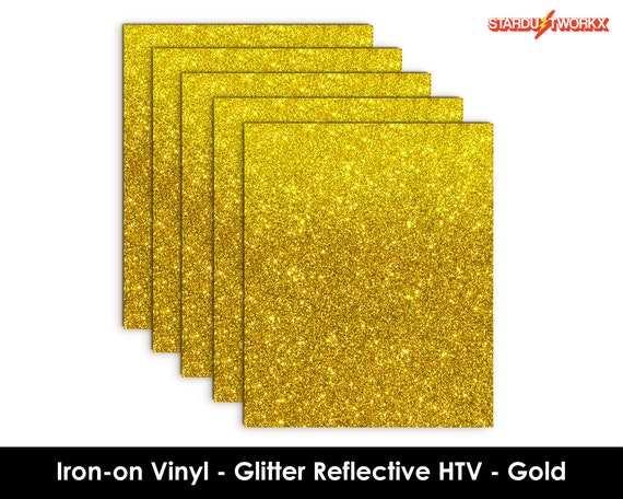 Stardustworkx Glitter Reflective HTV Gold 10 X 12 Heat Transfer