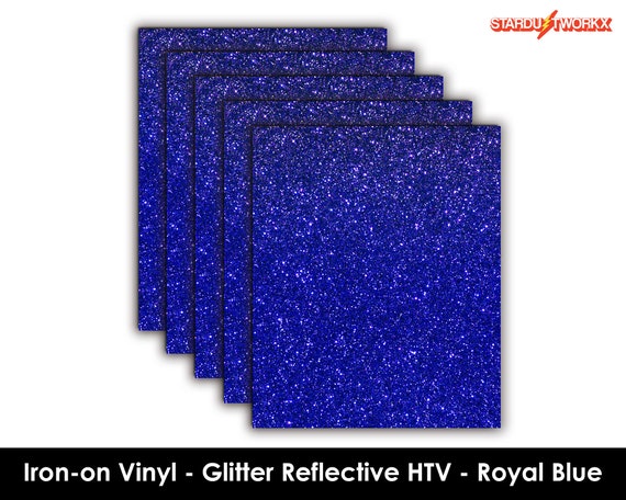 Stardustworkx Glitter Reflective HTV Royal Blue 10 X 12 Heat