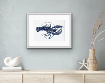 Lobster - Original Linocut Print