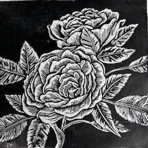 Roses Linocut