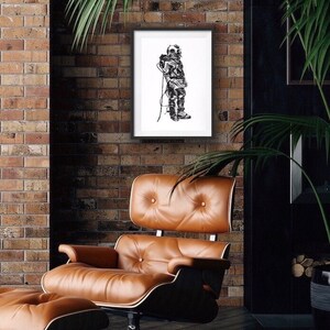 Deep Sea Diver I - Original Linocut Art Print - A3 (unframed) - Etsy