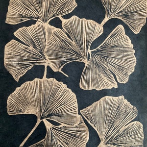 Ginkgo Leaves Original Woodcut Print
