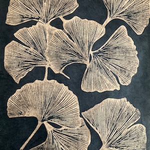 Ginkgo Leaves Original Woodcut Print