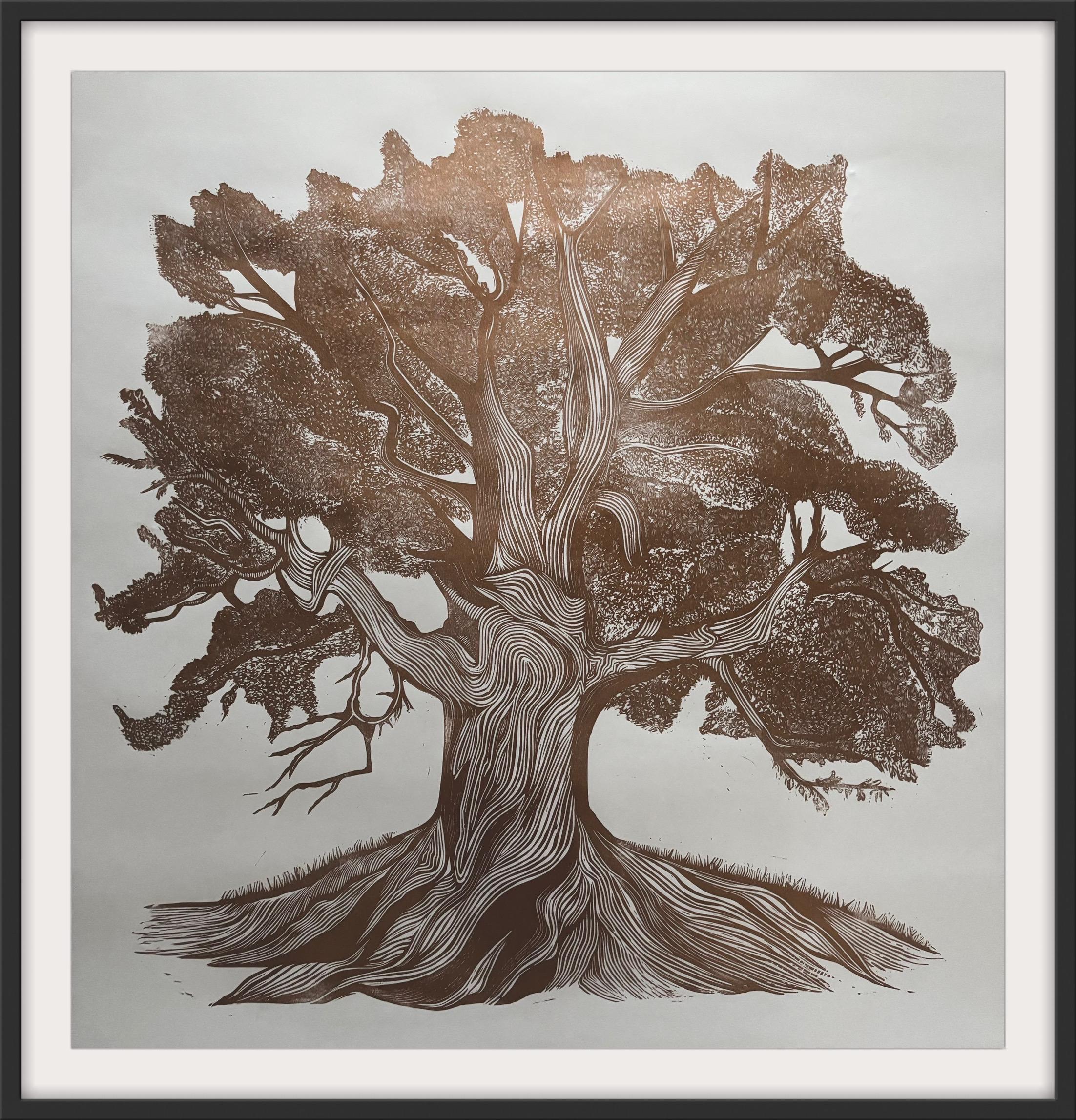 The Grand Old Oak Tree | Limited Edition Linocut Print | Large Tree ...
