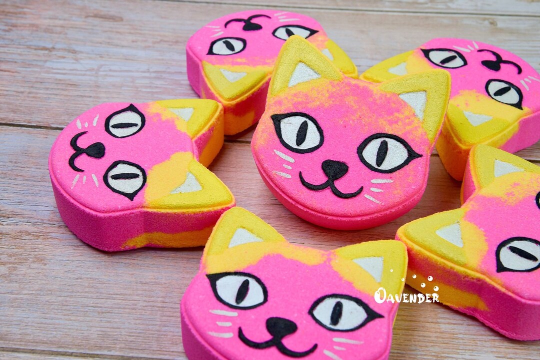 Cat Bath Bomb Kawaii Cat Bath Bomb Fizzy Meow Bubble Bath for Parties ...