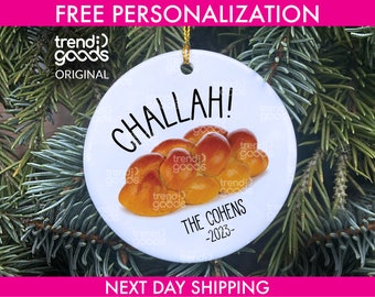 Challah gepersonaliseerd ornament, gepersonaliseerde Chanoeka ornament, Chanoeka 2023 ornament, Chanoeka ornament, gepersonaliseerd 2023 Joods ornament