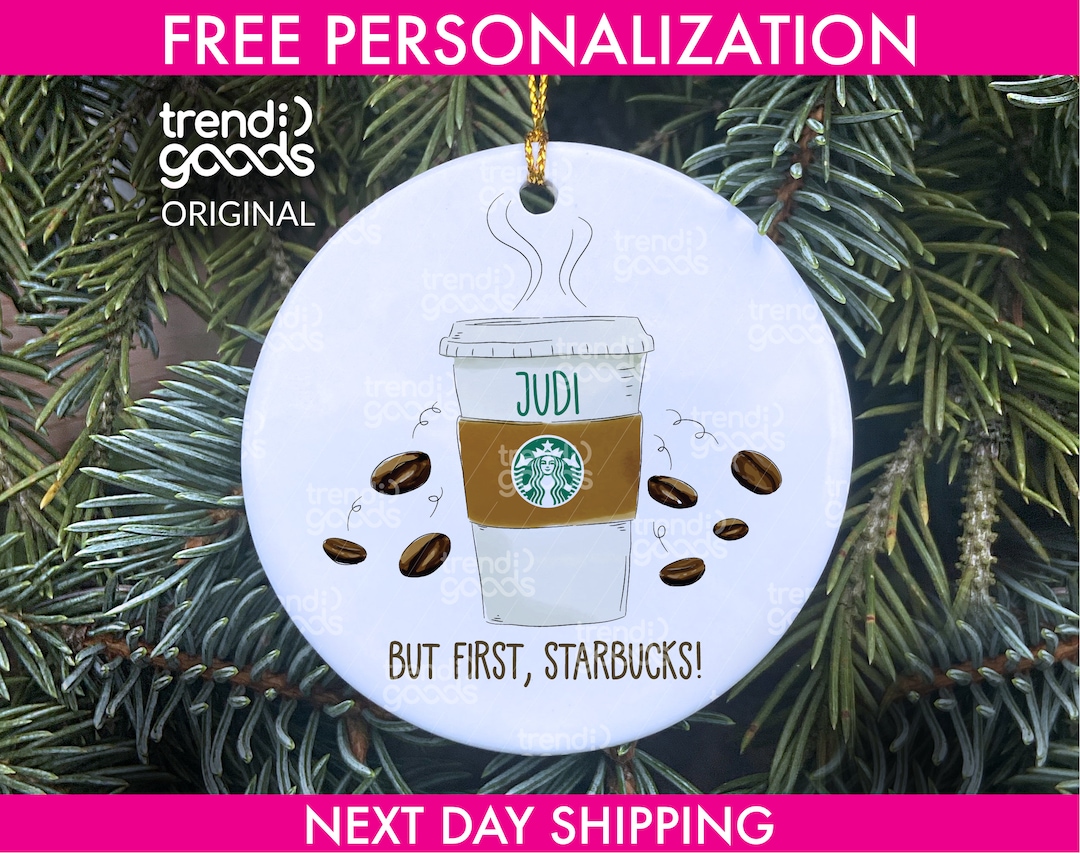 Starbucks Inspired Personalized Christmas Ornament, Holiday Ornament