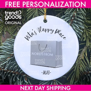 Nordstrom Personalized Christmas Ornament, Shopaholic Holiday Ornament, Holiday Ornament, Fashion 2023 Ornament, Shopping Addiction Ornament image 1