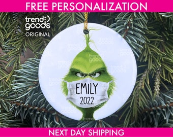 Grinch 2023 Christmas Ornament, Personalize Grinch ,Grinch Ornament, Christmas 2023, Stink Stank Stunk, Dr. Seuss Christmas Ornament, Green