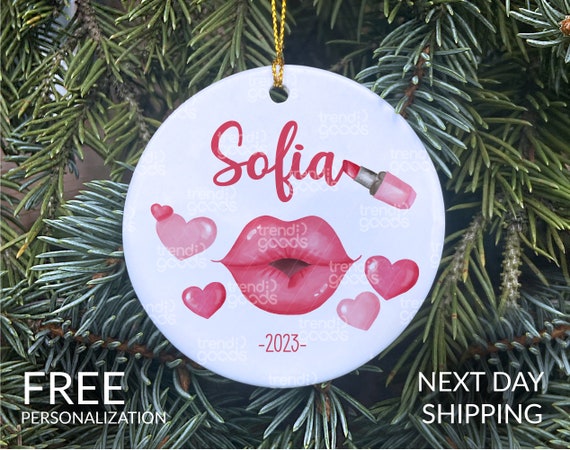 Lipstick Christmas Ornament Girly Ornament 2023 Pink Christmas
