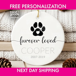 Dog Memorial Christmas Ornament, Memorial Ornament, Custom Pet Ornament, Dog Ornament, Custom Pet Ornament, Personalized Pet Ornament, Xmas