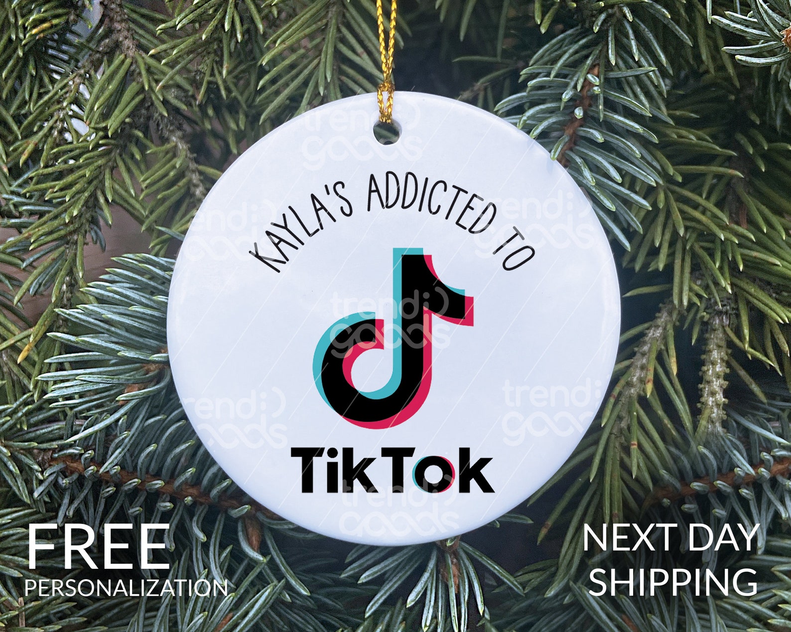 TikTok Addict Inspired Christmas Ornament Holiday Ornament Etsy