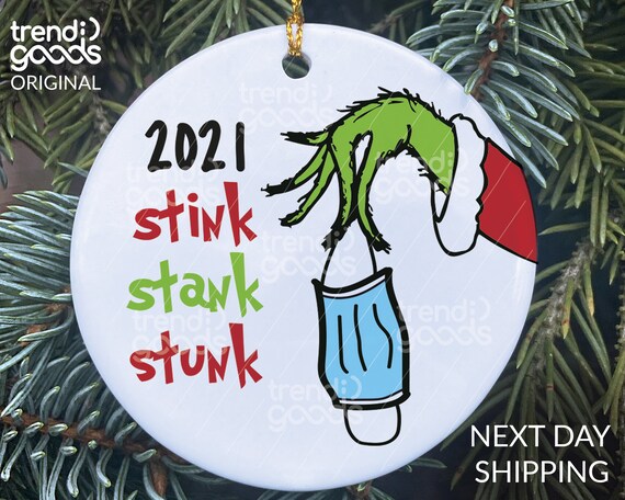 Grinch Hand Christmas Ornament Covid Grinch Grinch Ornament Etsy