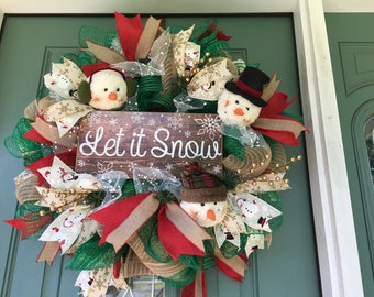 Snowman Christmas wreath