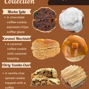 The Coffee Collection/Receitas de biscoitos de café/Mocha Latte/Caramel Macchiato/Dirty Vanilla Chai Latte/ Receitas de biscoitos gigantes/Biscoitos gourmet