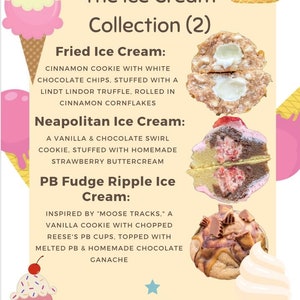 Ice Cream Collection (2)/Cookie Recipes/Fried Ice Cream/Neapolitan/PB Fudge Ripple/Ice Cream Inspired Cookies/Gourmet Cookie Recipes