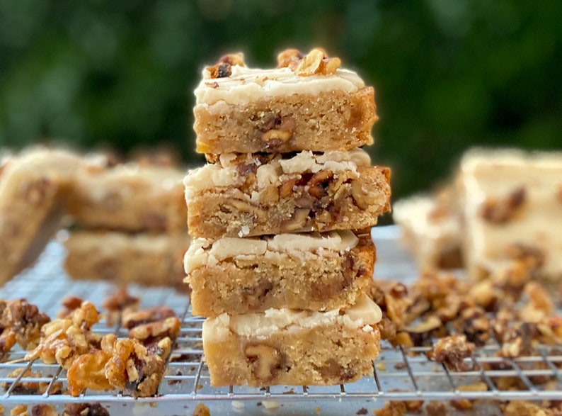 Banana Nut Bread Blondies Recipe/Blondie Recipe/Gourmet Recipes/Desserts/Banana Bread Inspired image 4