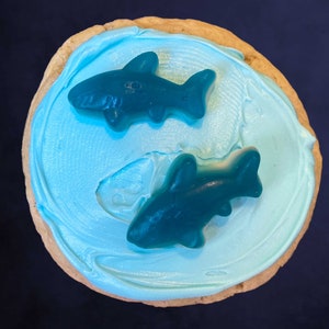 Baby Shark Frosted Sugar Cookie Recipe/Frosted Sugar Cookies/Gourmet Cookies/Giant Cookie/Dessert
