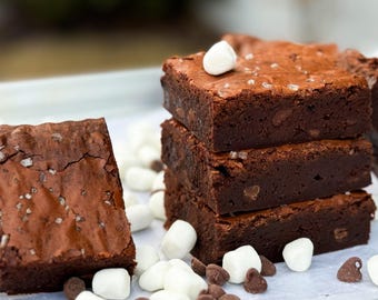 Receta de brownie de chocolate caliente mexicano/Brownie de fudge/Brownies masticables/Recetas de temporada/Recetas gourmet/Repostería de invierno/Postres
