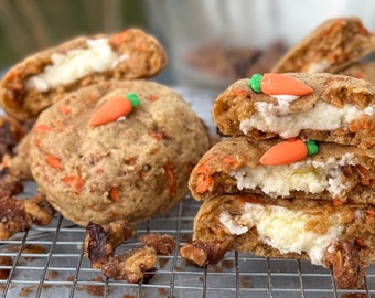 Carrot Cake Stuffed Cookie Recipe/Faux Cream Cheese Filling/Seasonal Recipes/Easter Recipe/Spice Cake/ Gourmet Cookie Recipes/Desserts