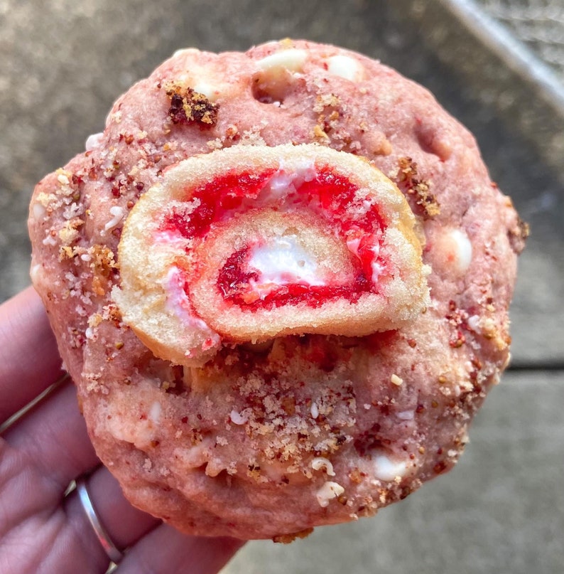 Giant Strawberry Shortcake Cookie Recipe/Chocolate Covered Strawberry Cookie/Gourmet Cookie/Giant Cookie/Dessert image 1