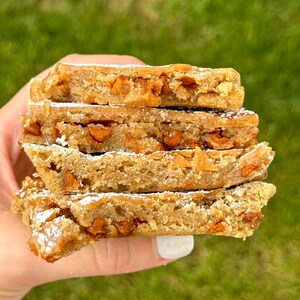 Apple Cinnamon Sugar Cookie Bars w Apple Cider Caramel Crackle Recipe/ Gourmet Bar Recipes/Large Batch Cookies/Seasonal Recipe/Fall Autumn
