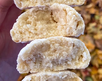 Receta de galletas de bola de nieve/Galletas de boda mexicanas/Tortas rusas de té/Galletas gourmet/Postres/Vacaciones de invierno/Repostería navideña