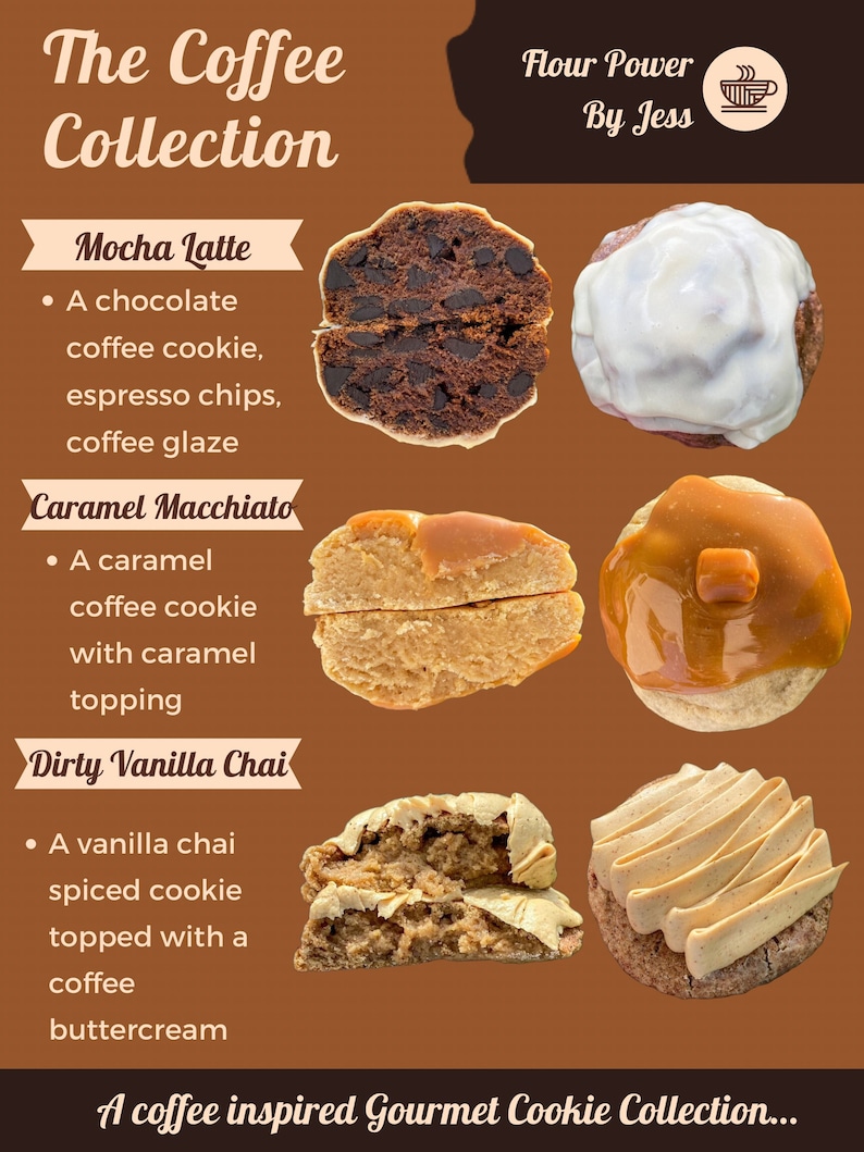 The Coffee Collection/Coffee Cookie Recipes/Mocha Latte/Caramel Macchiato/Dirty Vanilla Chai Latte/ Giant Cookie Recipes/Gourmet Cookie image 1