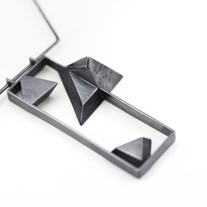 Framed Triangles Necklace in Sterling Silver