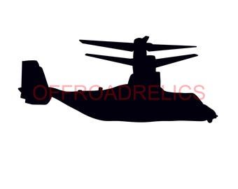 CV22 Osprey Silhouette side view vector file, png.