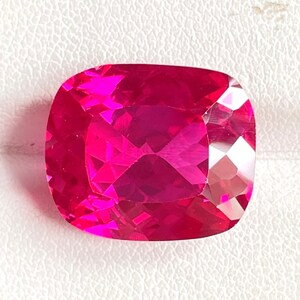 AAA+ Mozambique Ruby Gemstone, Pigeon Red Cushion Cut, 18 Carats (17x14 mm)