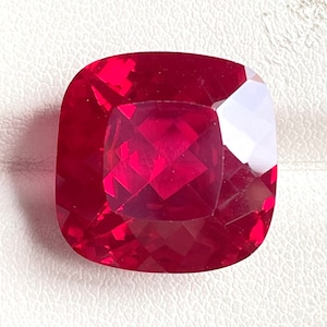 AAA+ Flawless Blood Red Mozambique Ruby Cushion Loose Gemstone Cut, Fine Quality Ruby Pendant & Beautiful Jewellery Making Gemstone 16x16 MM