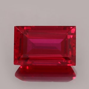 AAA Mozambique Pigeon Red Ruby, Emerald Cut Gemstone (10x9 MM)