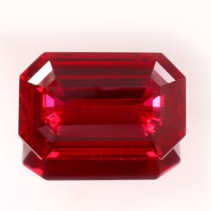 AAA+ Flawless Blood Red Burma Ruby Radiant Cut Loose Gemstone Premium Quality Ruby Pendant & Wonder full Jewellery Making  23x15 MM 32CT