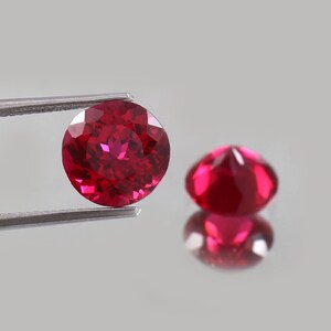 AAA+ Mozambique  Blood Red Loose Gemstones Ruby Round Matched Pair (10x10 MM)