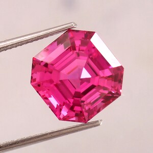 AAA Flawless Ceylon Pink Sapphire Loose Asscher Cut Gemstone, Fine Quality Sapphire Fashion Ring & High Jewelry Making Gemstone Cut 20x20 MM