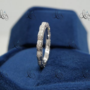 Antique Art Deco Diamond Wedding Band Ring Stacking Band Vintage Band Eternity Band Antique Band Dainty Band Anniversary Ring Gifts