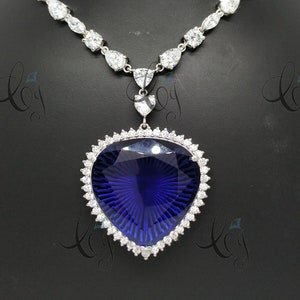 Heart of The Ocean Necklace - Heart of The Ocean - Titanic Necklace - Sapphire Pendent - 925 Sterling Silver Titanic Necklace - Titanic