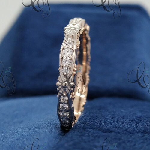 Art Deco Diamond Wedding Band Ring Diamond Eternity Ring Etsy