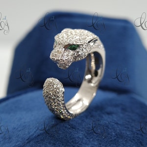 New Panthere Ring - 1.83 Carat White Round Cut Engagement Anniversary Ring In 925 Sterling Silver Gift For Her -  Wedding Ring - Ladies Ring