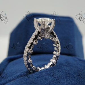 Vintage Forever Moissanite Solitaire Engagement Ring, 2.0 Ct Round Cut Diamond Eternity Wedding Ring, 925 Sterling Silver Stacking Ring