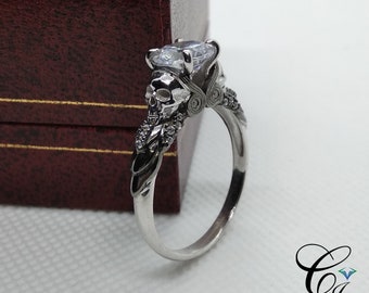 Skull Engagement Ring Etsy