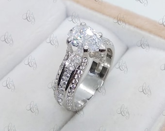 2.50 CT peervormige solitaire fancy verloving trouwring in 925 sterling zilver voor vrouwen - verjaardag ring - peer gesneden ring - cadeau
