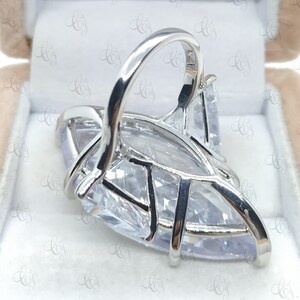 Wonderful 100 CT 42x20MM Large Marquise Engagement Cocktail Ring 925 Sterling Silver - Sparkle Ring - Luxury Ring - Party Ring- Gift For Her image 5