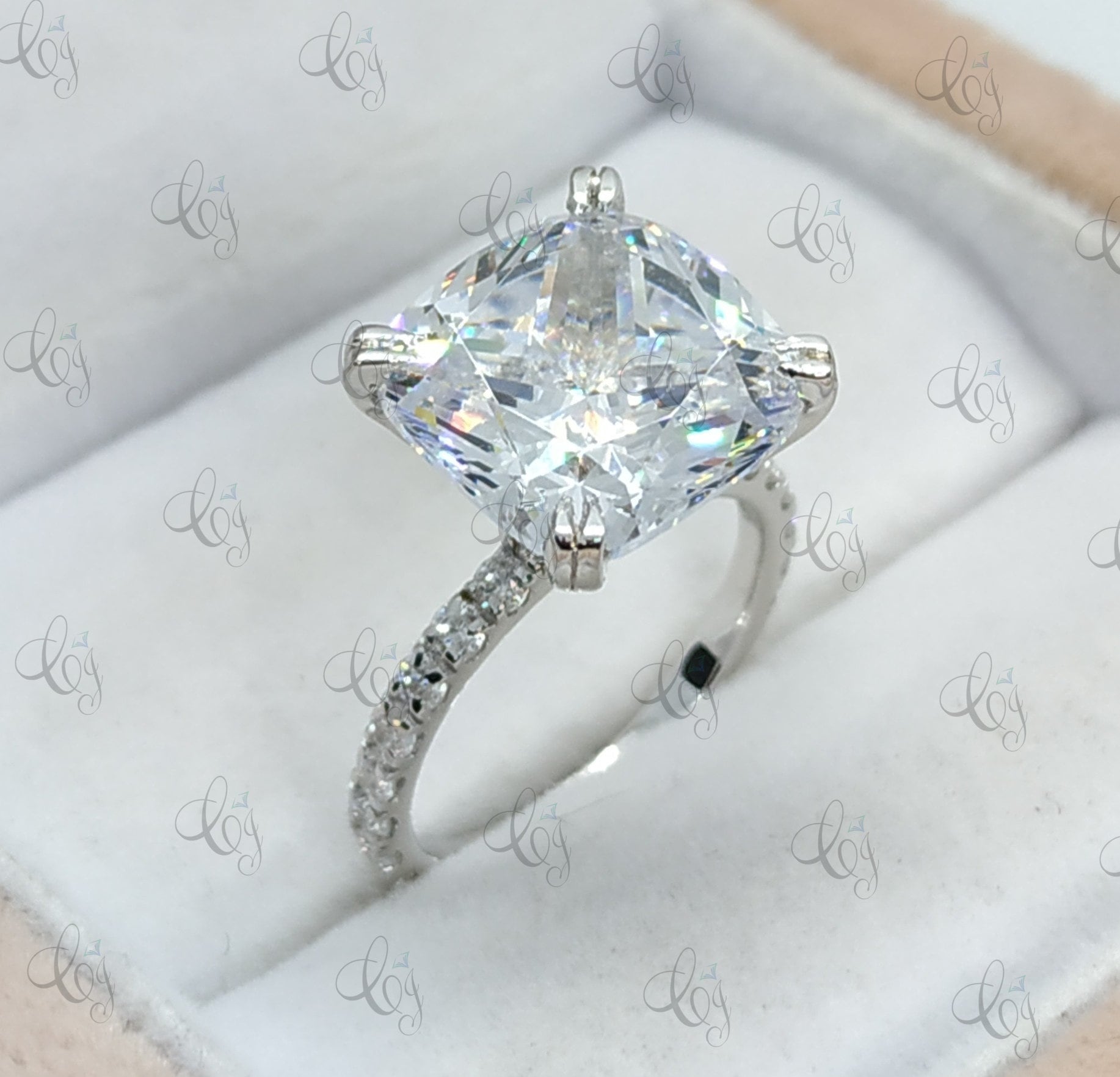 50 Ct Fancy Cocktail Asscher Cut Engagement Wedding Ring 925 Sterling Silver