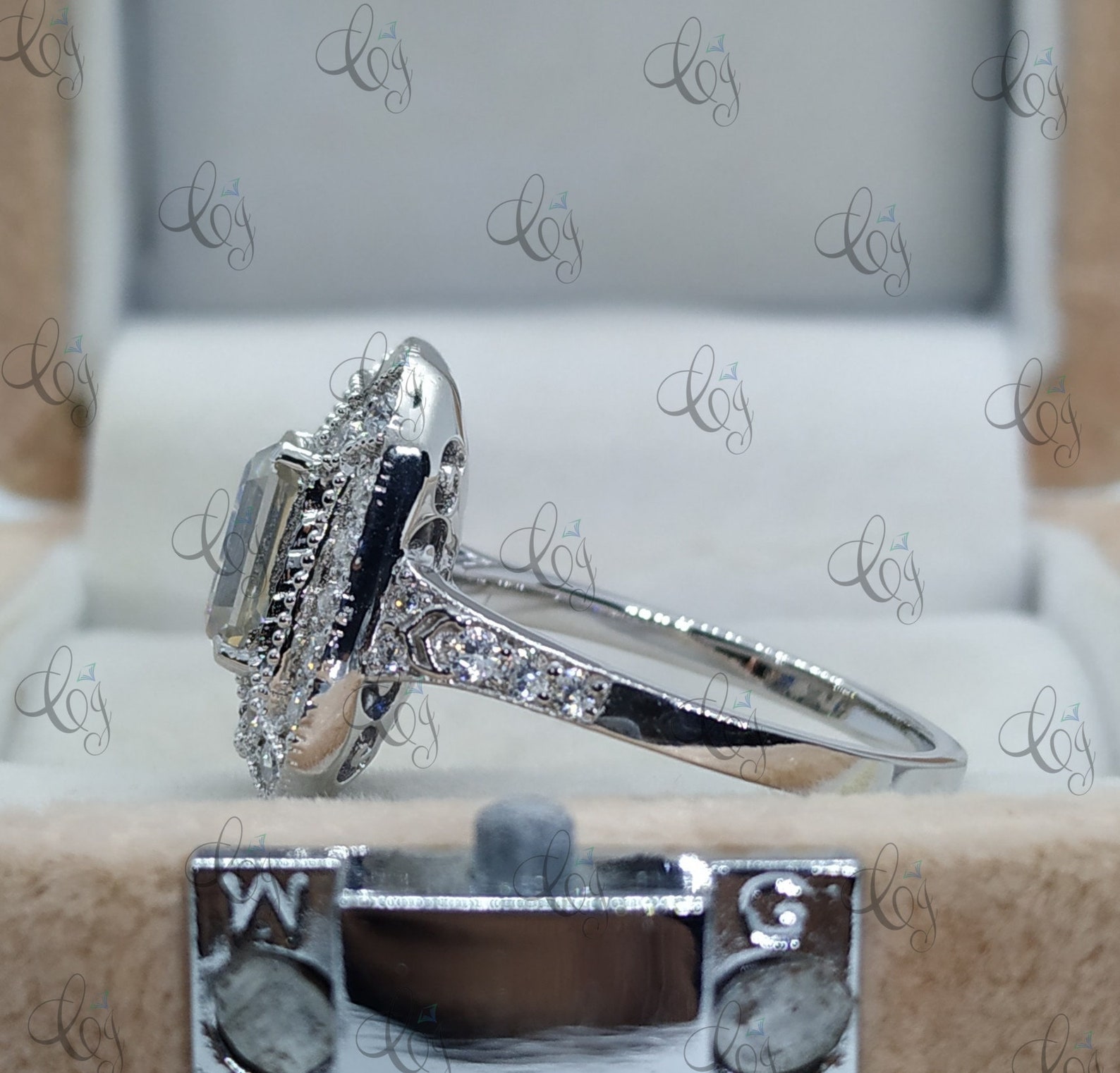 Vintage Art Deco Style Engagement Ring in 925 Sterling Silver 2.40 CT ...