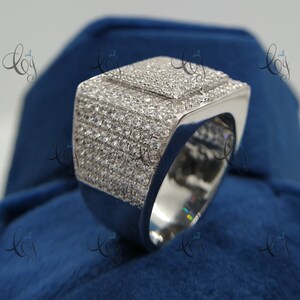 6.25 Cttw White Round Cut Mens Engagement Ring In Solid 925 Sterling Silver - Gift For Him - Statement Ring - Anniversary Band
