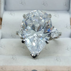 Large Pear Shaped Solitaire Cocktail Ring 55 CT Pear - Etsy