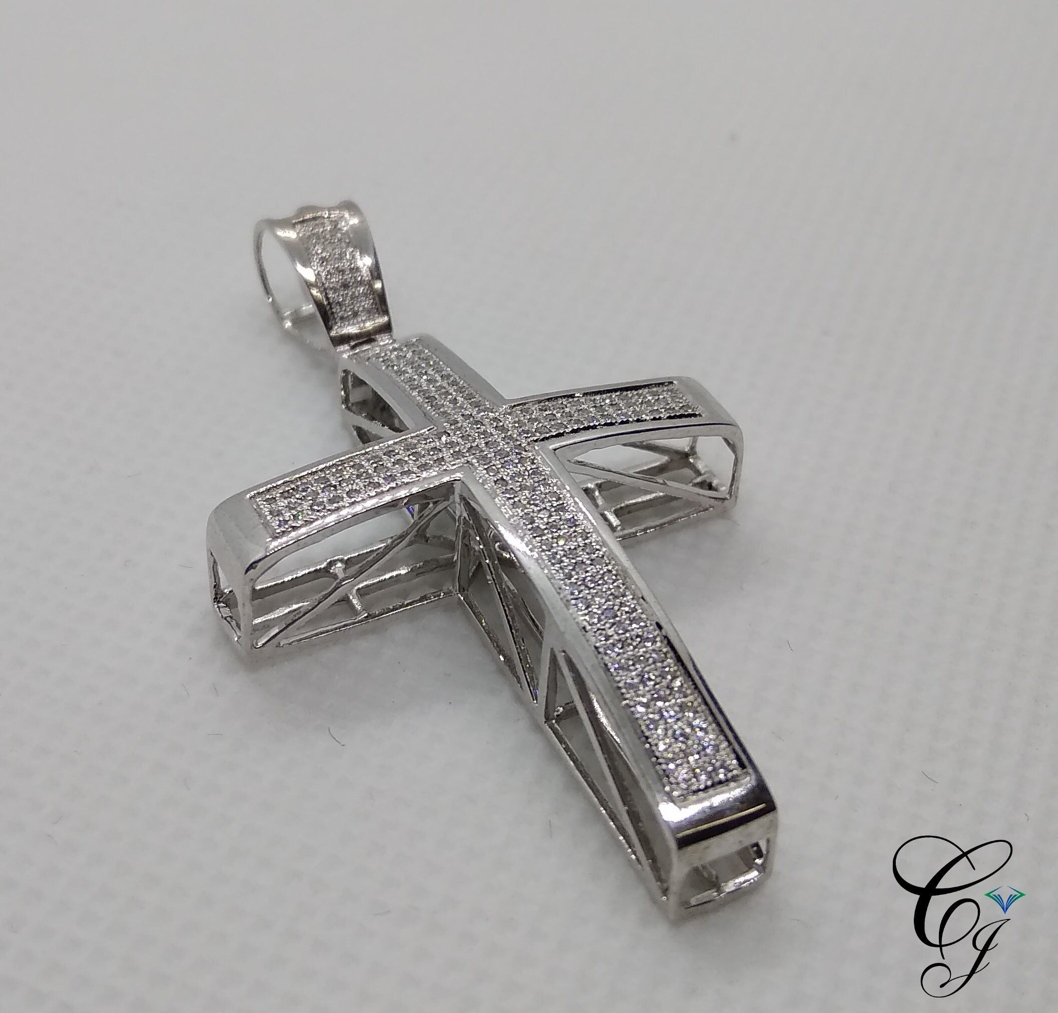 Jesus Cross Religious Crucifix Charm Pendant in Solid 925 Sterling ...